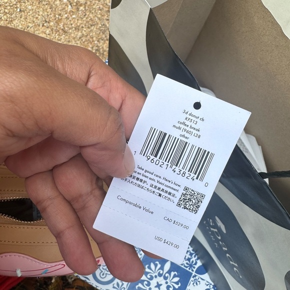 Kate Spade Novelty Bag Coffee Break 3D Donut Crossbody Pink Multi - Picture 13 of 14